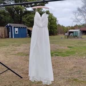 Elegant White Spaghetti Strap Dress